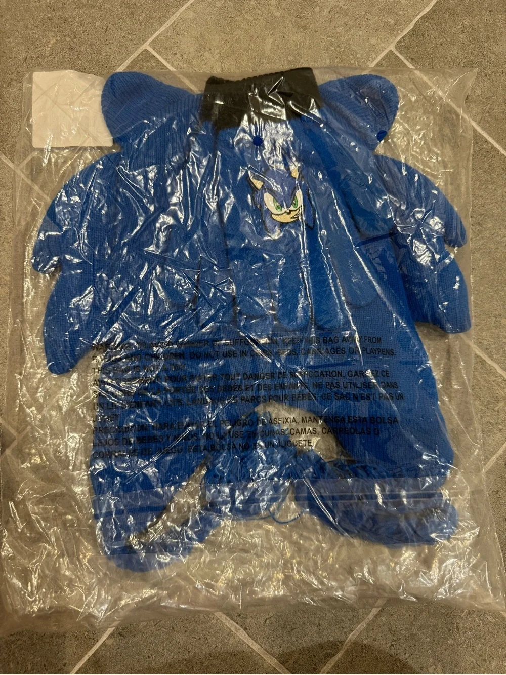 Sonic the Hedgehog Blue Character Knit Hat + Gloves Set (NWT)